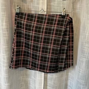 Pink/Black Plaid Tie Skirt